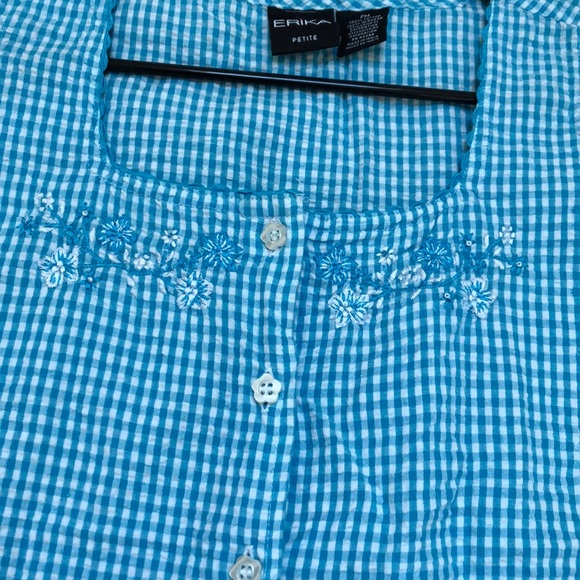 Vintage gingham embroidered top - Picture 3 of 4